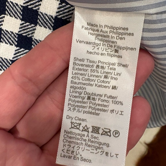 J.Crew  Navy & White Gingham Blazer - Picture 4 of 5